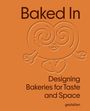 "Baked In. Designing Bakeries for Taste and Space. gestalten." Illustration eines tanzenden Gebäckstücks auf orangefarbenem Hintergrund.