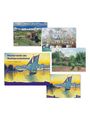 „Meisterwerke des Neoimpressionismus, 8 Kunst-Klappkarten.“ Gemälde mit Landschaften und Booten in lebendigen Farben.