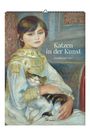„Katzen in der Kunst, Wandkalender 2027“. Ein Gemälde zeigt ein Mädchen mit einer Katze im Arm.