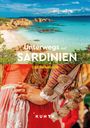 **Unterwegs auf SARDINIEN**  
Das Reisebuch  
Oben: Küstenlandschaft, unten: farbenfrohe Trachten mit Silberverzierungen.