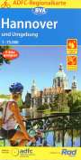 : ADFC-Regionalkarte Hannover und Umgebung, 1:75.000, mit Tagestourenvorschlägen, reiß- und wetterfest, E-Bike-geeignet, GPS-Tracks Download, KRT