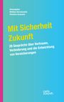 Text: „Mit Sicherheit Zukunft“ in Gelb, weitere Details in Weiß. Ein blau-türkises Cover mit einem pinken Streifen links.
