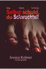 Texte: "Jung. Queer. Im Knast." "Selbst schuld, du Schwuchtel!" "Jessica Krämer, Autobiographie." Dunkles Bild von Händen.