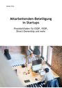 Titel: Mitarbeitenden-Beteiligung in Startups. Zwei Personen arbeiten in einem modernen Büro mit großen Fenstern.