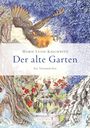 „Marie Luise Kaschnitz, Der alte Garten, Ein Naturmärchen“, zeigt einen Adler mit brennenden Klauen und einen Brunnen.
