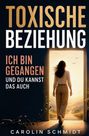 „TOXISCHE BEZIEHUNG; ICH BIN GEGANGEN UND DU KANNST DAS AUCH.“ Eine Frau geht durch eine Tür in eine helle Landschaft.