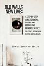 Text: "Old Walls New Lives: A Step-by-Step Guide to Finding, Buying, and Renovating Property in Italy..."  
Darunter ein minimalistisches Design mit einem Tisch, darauf Vasen und ein Zweig.