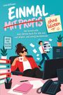 „Einmal ohne Idioten“ von Lena Hoffmann. Humorvolles Anti-Stress-Buch. Frau im Büro, entspannt mit Kaffee.