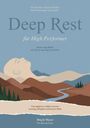 „Deep Rest für High Performer“. Illustration eines Kopfes in einer Landschaft mit Bergen und einem Fluss.