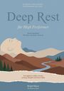 "Deep Rest für High Performer. (K)ein Yoga-Buch? Illustration: Fluss und Berge umschließen ein meditierendes Gesicht."