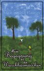 Text: Nick Yoshia Finkler. "Meine Begegnung mit dem Waschbärmädchen". Stimmenmoor. Illustration: Landschaft mit Bäumen.
