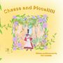 "Cheese and Piccalilli" oben. "Written and illustrated by TCT COOPER" unten. Illustration einer Maus in Kleidern, umgeben von Blumen.