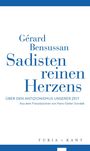 „Gérard Bensussan, Sadisten reinen Herzens, Über den Antizionismus unserer Zeit“, blau auf weißem Hintergrund.