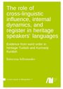 Kateryna Iefremenko: The role of cross-linguistic influence, internal dynamics, and register in heritage speakers' languages : Evidence from word order in heritage Turkish and Kurmanji Kurdish, Buch