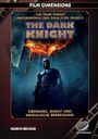 "The Dark Knight", brennendes Fledermaus-Symbol, Batman in städtischer Kulisse. "Film Dimensions" und Name des Autors.