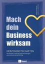 Titel: "Mach dein Business wirksam". Herzsymbol, blauer Hintergrund, Herausgeberin: Daniela Landgraf.
