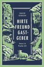 "David Gibson - Hirte Freund Gastgeber: Jesus in Psalm 23." Illustration mit Schaf, Landschaft und Menschen.