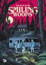 Text: "Jacopo Starace, The Devil in the Smiling Woods." Nacht, Wohnmobil, drei Personen, bewaldete Umgebung, unheimlicher Mond.