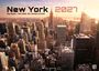 „New York 2027“, „Big Apple – Die Stadt, die niemals schläft“. Skyline von New York bei Sonnenuntergang.