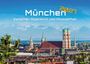 "München 2027. Zwischen Alpenblick und Altstadtflair." Skyline mit Bergen und der Frauenkirche im Vordergrund.