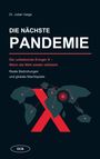 Buchtitel: "Die nächste Pandemie" von Dr. Julian Varga. Design mit rotem X und Weltkarte im Hintergrund.