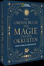 Text: "DAS GROSSE BUCH DER MAGIE UND DES OKKULTEN. EINE VISUELLE GESCHICHTE." Design: Sterne, Sonne, Schlange, Ornamente.