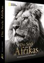 "Die Seele Afrikas", "40 Jahre ikonische Tierfotografie", zeigt das Profil eines Löwen. National Geographic Logo.