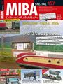Titel: "MIBA SPEZIAL 157 - Leidenschaft Modellbahn". 
Themen: Modelleisenbahn Digitalisierung, Stellwerke und Stellpulte. 
Bild: Rote Modellbahn vor Stellwerk.
