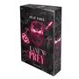 "Kane's Prey" von Jolie Vines, Dark Romance. Schwarzes Design mit neonpinkem Totenkopf, Messer und Schlagring.