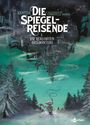 „Die Spiegelreisende“, Band 1: „Die Verlobten des Winters“. Illustration: eine Schneelandschaft und schwebende Stadt.