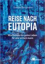 „Reise nach Eutopia“ von Gustav Bergmann. Blaues, abstraktes Muster, oekom-Logo unten rechts.