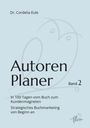 "Autoren Planer Band 2" steht auf hellblauem Hintergrund. Eine feine Skizze einer Eule ist im Hintergrund zu sehen.