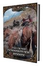 "Das Grosse Donnersturm-Rennen", zeigt ein episches Wagenrennen mit Pferden, Karren und Fahrern in rasanter Bewegung.