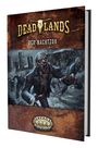 "Deadlands: Der Nachtzug" auf einem Buchcover. Illustrationen von gruseligen Kreaturen und einem Zug im Hintergrund.
