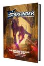Logo mit Text "Starfinder Zweite Edition". Darunter "Kernregeln: Spieler". Szene: Sci-Fi-Kreatur kämpft gegen Figuren.