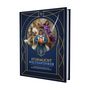 "STURMLICHT WELTENFÜHRER" steht auf einem blauen Buchcover mit goldenen Verzierungen und drei Figuren in einem Kreis.