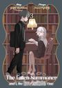 Zwei Figuren in Schuluniform vor Bücherregal. Ein Junge reicht einem sitzenden Mädchen die Hand. Titel: "The Fallen Summoner".
