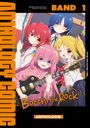 "Band 1, Anthology Comic, Bocchi the Rock!, Anthologie." Vier Mädchen mit Instrumenten, fröhliche Atmosphäre.