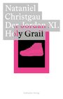 Der Text "Nataniel Christgau Der Jordan XI. Holy Grail". Ein pinker Schuh ist auf schwarzem Hintergrund illustriert.