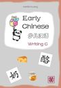 Texte: "Hefei Huang", "Early Chinese", "少儿汉语", "Writing C". Ein Panda hält bunte Ballons, daneben Käse und Honig.