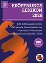 „ERÖFFNUNGSLEXIKON 2026“. Schachfigur Silhouette, lila Kreis „100 Videos“, Logo rechts unten.