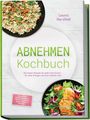 Titel: ABNEHMEN Kochbuch. Autorin: Leona Herzfeld. Bunte Salate und Gerichte sind abgebildet.