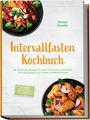 "Intervallfasten Kochbuch", "Maren Sander". Rezepte für Fettverbrennung. Salat und Hähnchenflügel auf schwarzen Tellern.