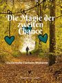 „Die Magie der zweiten Chance“, „Zauberhafte Tierheim Momente“. Ein Herbstweg mit einem Menschen und Hund, umgeben von Bäumen.
