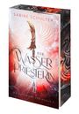 Buchcover: "Sabine Schulter", Titel "Die Wasserpriesterin", Untertitel "Die Chroniken von Atulis 2", mit goldener Lanze.