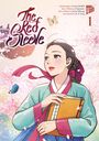 "The Red Sleeve", Zeichnungen CreativeSUMM, Story Webtoon Dopamine. Eine Frau in traditioneller Kleidung hält ein Buch. Blumen und Schmetterlinge.