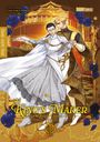 "King's Maker: Triple Crown" – Zwei elegant gekleidete Personen tanzen in einem goldenen Saal, umgeben von blauen Rosen.