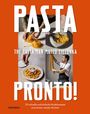 "Pasta Pronto! The Pasta Man Mateo Zielonka. 55 schnelle und einfache Nudelrezepte." Drei Pasta-Bilder und ein Koch.