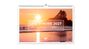 „LIFE IS MORE 2027 PANORAMAKALENDER“. Sonnenuntergang, Surfer im Wasser, Bäume am Ufer.