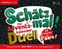 "Advents Edition", "Schätz mal!", "Das Adventskalender Duell", "24 Challenges für Paare!", weihnachtlich, Quiz-Duell.